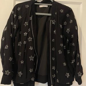 Mango Sequin Star Bomber Jacket